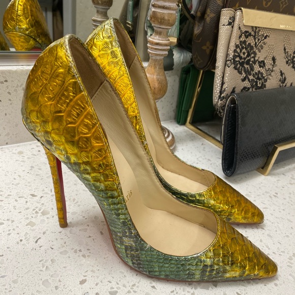 Christian Louboutin Iridescent Reptile Print So Kate Heel Size 41 - Picture 1 of 13